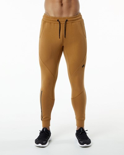 Alphalete Interlock Knit Cuffed Jogger Almond | 139HUQBSA