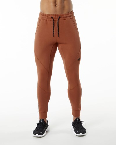 Alphalete Interlock Knit Cuffed Jogger Brick | 026XNMRYH