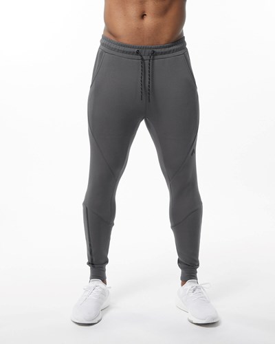 Alphalete Interlock Knit Cuffed Jogger Charcoal | 415MHGTCY