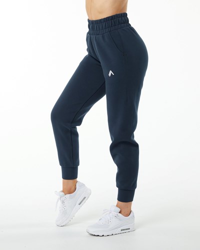 Alphalete Interlock Knit Cuffed Jogger Laivastonsininen | 497KFBPVC