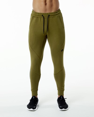 Alphalete Interlock Knit Cuffed Jogger Moss | 289IXEQJT