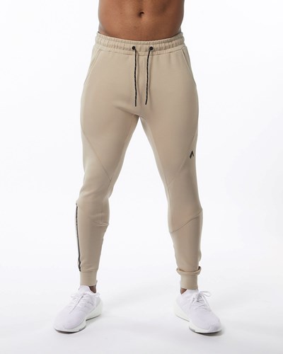 Alphalete Interlock Knit Cuffed Jogger Tan | 976MZWRGL