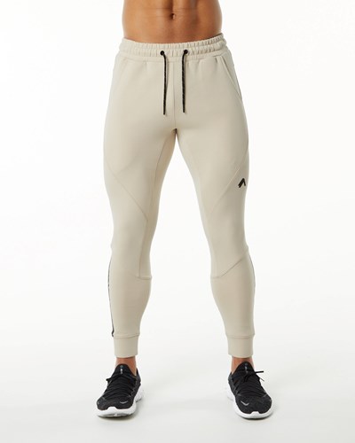 Alphalete Interlock Knit Cuffed Jogger Vanilla | 685APNDCX