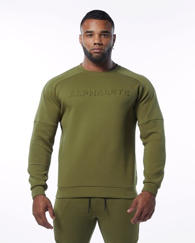 Alphalete Interlock Knit Pullover Oliivinvihreä | 316SMXDOC