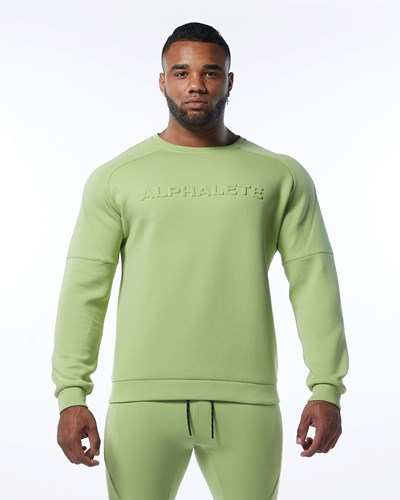Alphalete Interlock Knit Pullover Vaaleanvihreä | 528XKYMQD