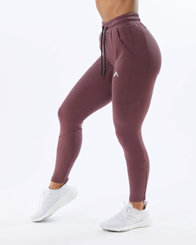Alphalete Interlock Knit Zip Jogger Mauve | 471RZFYCG