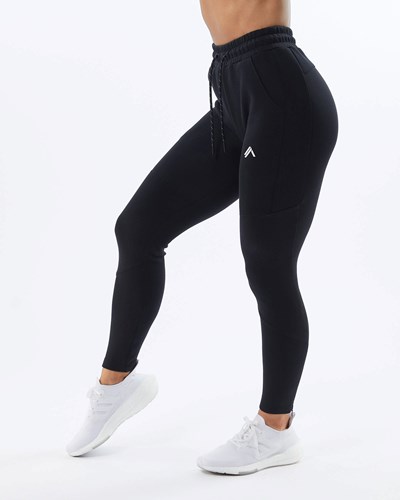 Alphalete Interlock Knit Zip Jogger Mustat | 809YVTKBA