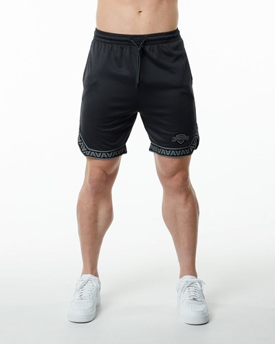 Alphalete Jersey Knit Lyhyt Mustat | 469NUFPXM