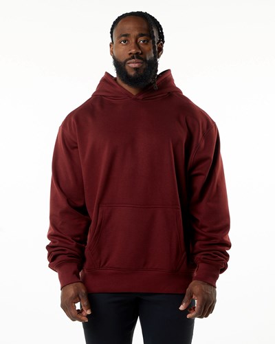 Alphalete Luxury Velvet Vuoratut Hoodie Viininpunainen | 860BUICLQ