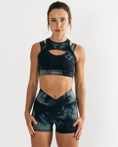 Alphalete Medium Impact Bra Mustat | 218WOGSAQ