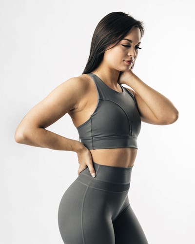 Alphalete Medium-Impact Luxury Sports Bra Volcanic Ash | 197YUHVRF