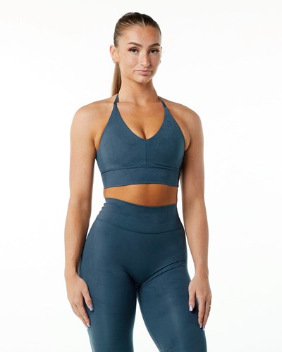 Alphalete Medium-Impact Luxury Sports Bra Sininen | 326GNPEKQ
