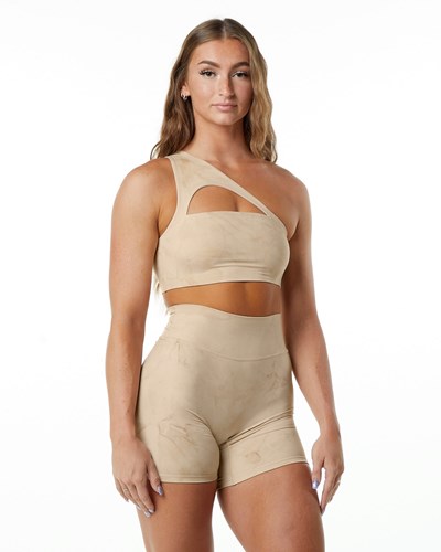 Alphalete Medium-Impact Luxury Sports Bra Hazelnut | 408RGZKPY