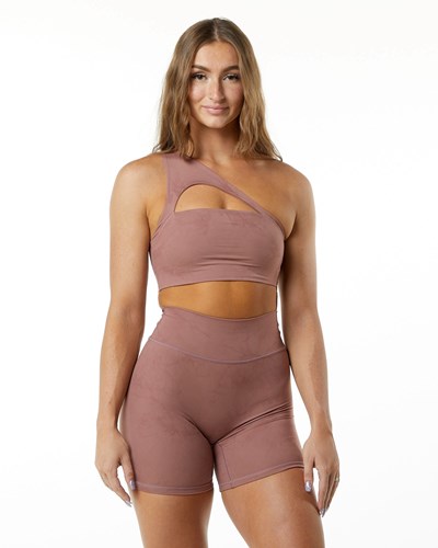 Alphalete Medium-Impact Luxury Sports Bra Pinkki | 680YCOSRJ