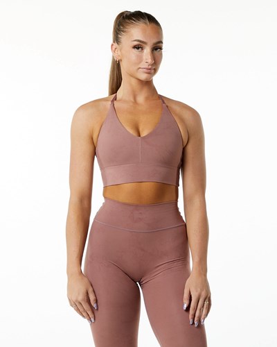 Alphalete Medium-Impact Luxury Sports Bra Pinkki | 749YLKZPV