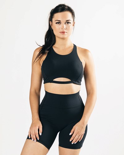 Alphalete Medium-Support One Piece Sports Bra Mustat | 352KYXJBQ