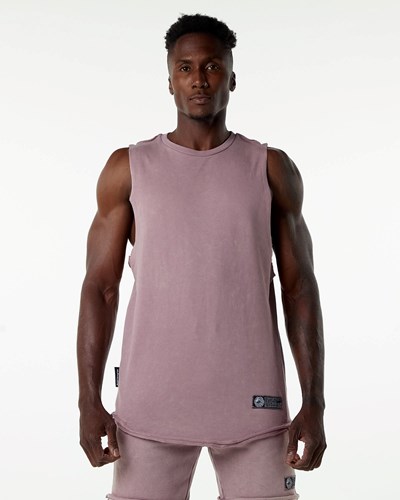 Alphalete Mid-Weight Washed Terry Cutoff Pinkki | 653YDZFSQ
