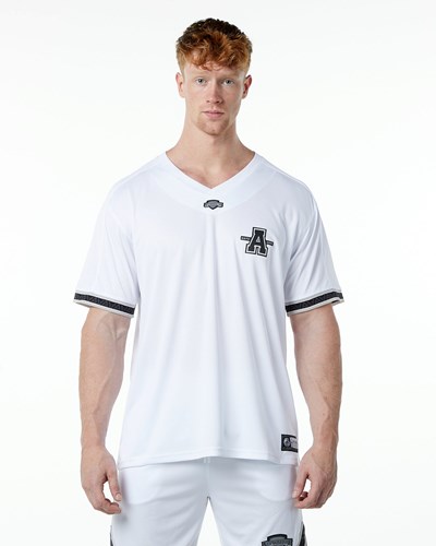 Alphalete Oversized Lyhyt Sleeve Jersey Valkoinen | 106WDRJKB