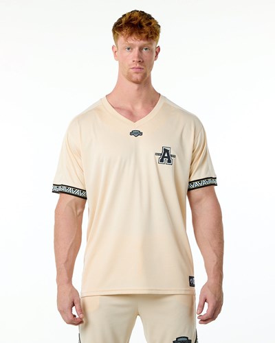 Alphalete Oversized Lyhyt Sleeve Jersey Tan | 207SDZFQJ