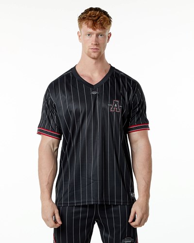 Alphalete Oversized Lyhyt Sleeve Jersey Mustat | 289LEKYBR