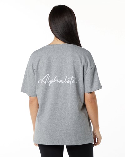 Alphalete Performance Lyhyt Sleeve Harmaat | 841ZPUEDM