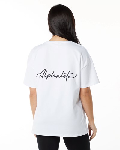 Alphalete Performance Lyhyt Sleeve Valkoinen | 023HUZGOV