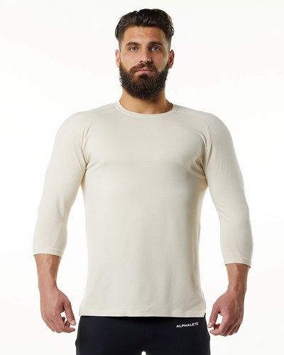 Alphalete Premium 3/4 Sleeve Tee Sahara | 735PBLHJQ