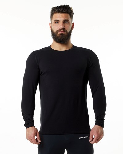 Alphalete Premium Epaulette Long Sleeve Tee Mustat | 289JNMTUE