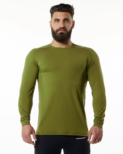 Alphalete Premium Epaulette Long Sleeve Tee Vihreä | 517PRFVXG
