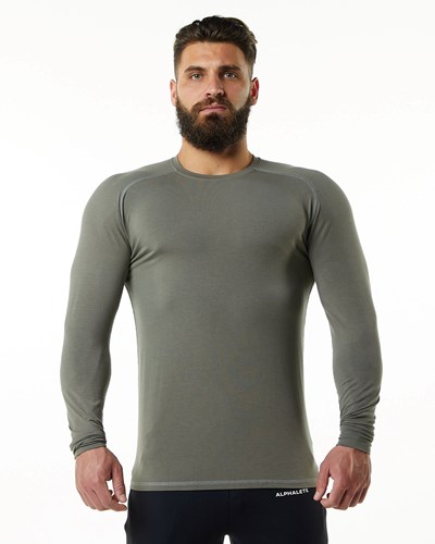 Alphalete Premium Epaulette Long Sleeve Tee Harmaat | 802HKAWDR
