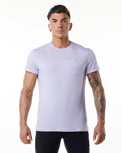 Alphalete Premium Lyhyt Sleeve Pocket Tee Lilac Haze | 826LFUTXS