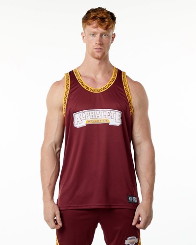 Alphalete Relaxed Fit Jersey Crimson | 679HURWAX