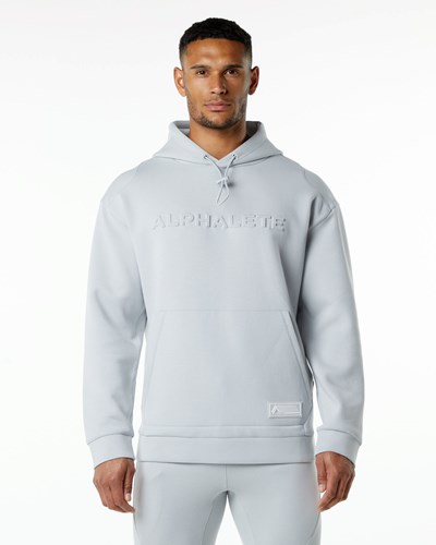 Alphalete Relaxed Interlock Knit Hoodie Harmaat | 361QANRBC