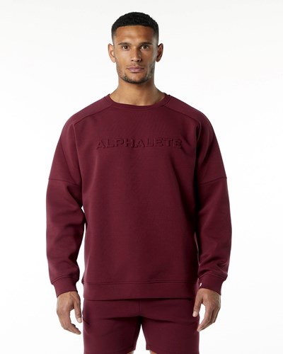 Alphalete Relaxed Interlock Knit Pullover Viininpunainen | 069EXGSTL