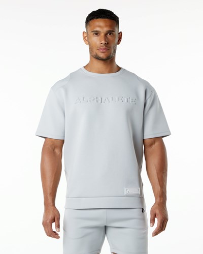 Alphalete Relaxed Interlock Knit Pullover Harmaat | 374DXLSNJ