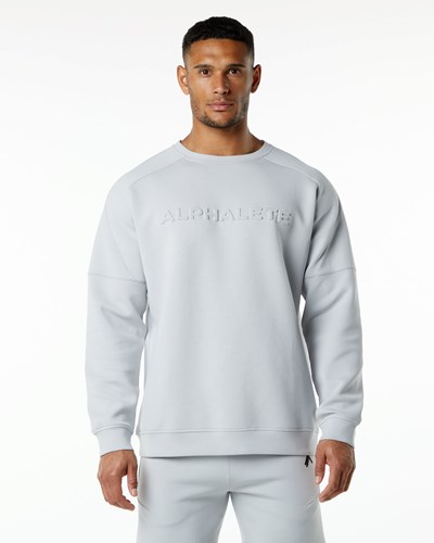 Alphalete Relaxed Interlock Knit Pullover Harmaat | 937ZDKSJX