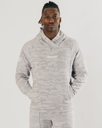 Alphalete Relaxed Single-Brushed Pullover Hoodie Hopea Camo | 752MRUPYK