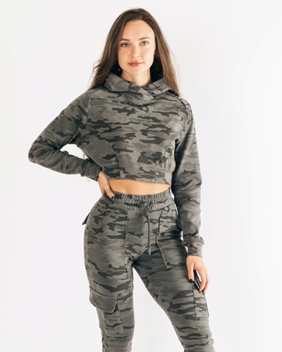 Alphalete Relaxed Single-Brushed Pullover Hoodie Camo | 910BRDEOF