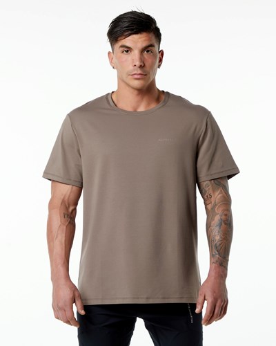 Alphalete Set-In Sleeve Tee Mocha | 689UQDMZR