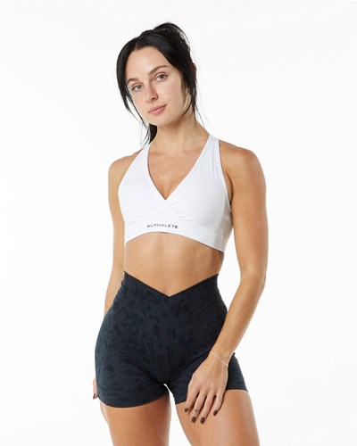 Alphalete Single Brushed Bra Valkoinen | 251TNCFPR