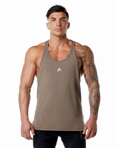 Alphalete Stepped Hem Stringer Mocha | 187KATSVC