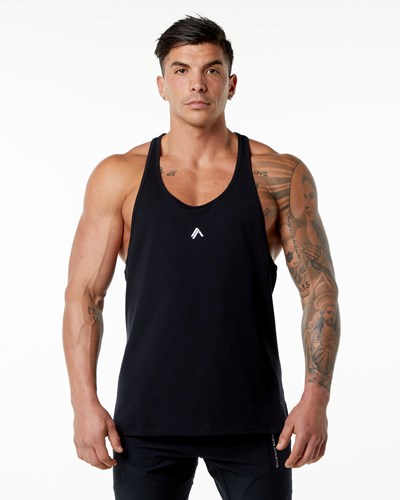 Alphalete Stepped Hem Stringer Mustat | 941CXTENQ