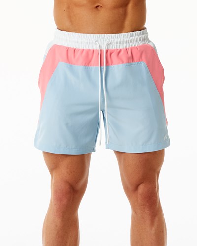 Alphalete Vuoratut Swim Trunk Koralli Vaaleansininen | 812ZPMUDG