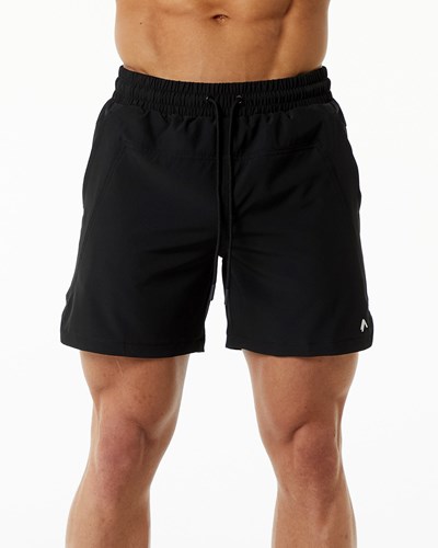 Alphalete Vuoratut Swim Trunk Mustat | 569GYTXIM