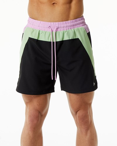 Alphalete Vuoratut Swim Trunk Vihreä Mustat | 103BJVXTU