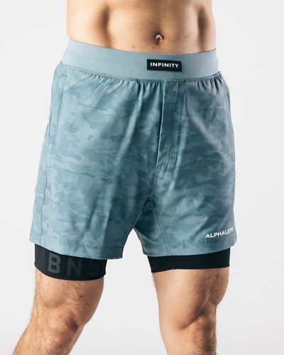 Alphalete Vuoratut Woven 4-Way Stretch 5" Lyhyt Sea Level | 903HCIYXJ