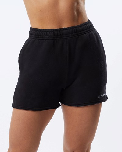 Alphalete Washed 3.5" Fleece Lyhyt Blackbird | 980DUXLFH