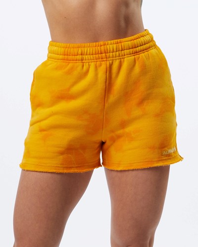 Alphalete Washed 3.5" Fleece Lyhyt Golden Sun | 281THJQCL