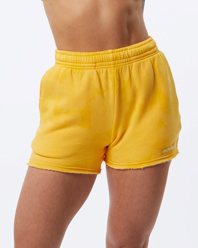 Alphalete Washed 3.5" Fleece Lyhyt Honey | 279AGNFTC