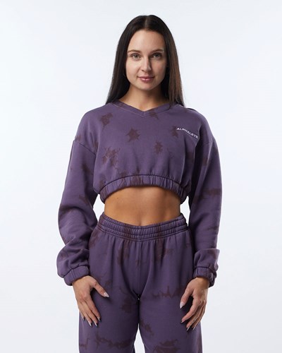 Alphalete Washed V-Neck Fleece Villa Revolution | 892BVJZIY